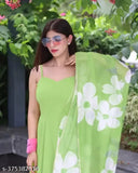 Georgette Pista Flower sleeveless top, vibrant print on women's fashion