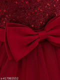 Red velvet bow tulle dress for girls, sizes 6m-2y