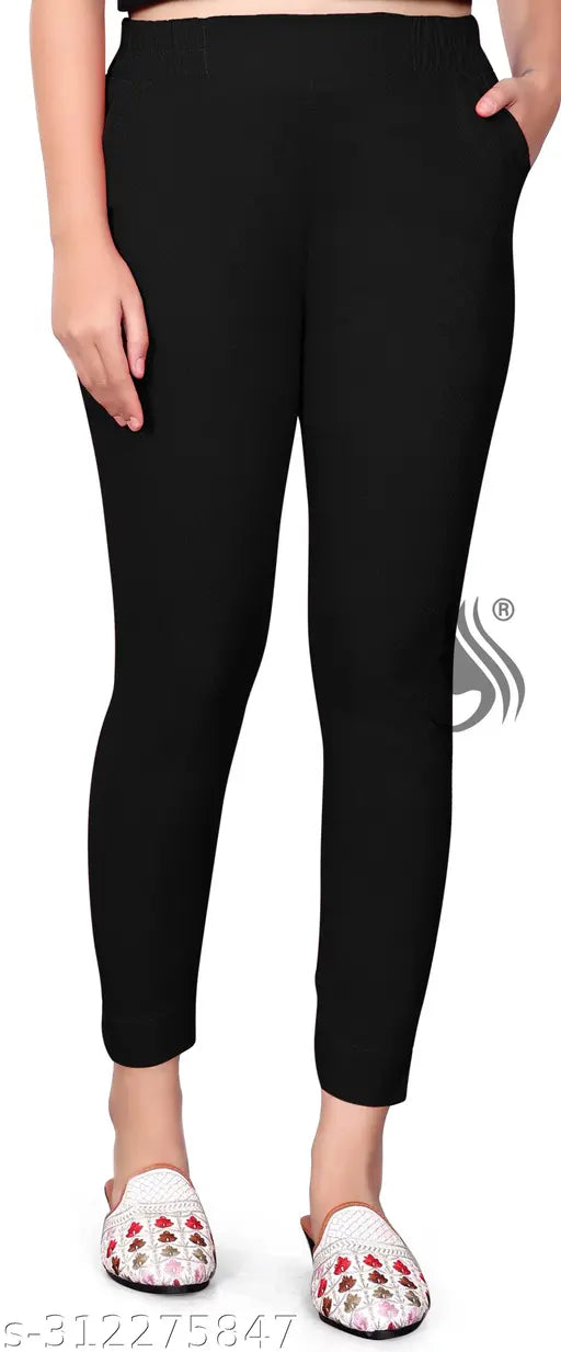 Checked Lycra cotton trousers for women/girls, stylish and comfortable, ideal for parties or office wear (S: 28waist-38length, M: 30waist-38length, L: 32waist-38length, XL: 34waist-38length, XXL: 36waist-38length)