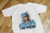 Ms Dhoni printed polycotton blend men's t-shirt - round neck, half sleeves, regular fit, ultra soft, comfortable, lightweight