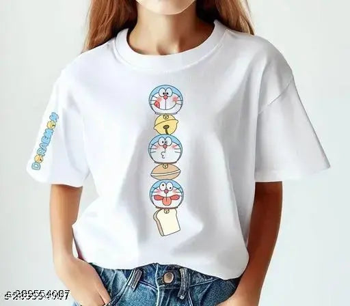 Black graphic T-shirt with back print, featuring cartoon characters and symbols