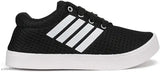 Black casual sneakers, boys, white soles