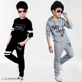 Kids stylish Hoodie And Sweatshirt And Lower Clothing Set Pack of 2 Sweatshirts & Hoodies