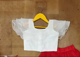 Baby Girls Organza Lehenga (Yellow), Embroidered & Net, Short-sleeved, Ready-made ethnic wear for 2-8 years, suitable for birthday, weddings, festivals. Indian origin