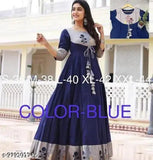 Rayon printed three-quarter sleeve Anarkali kurti for women, vibrant Indian fashion with comfortable fit