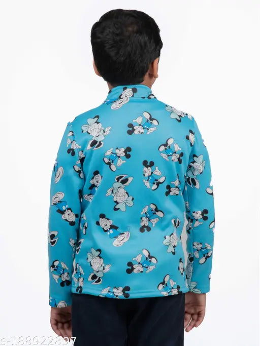 Mickey Mouse cartoon character children's jacket blue and black pattern