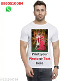 Personalized white polyester Drifit T-shirt with custom photo, suitable for men and women as a gift or promotion