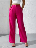 Purple high-waist wide-leg pants