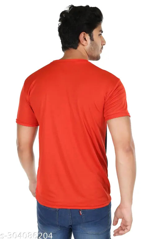 Multicolor polyester round neck half sleeve strip t-shirts set of 3 for men's everyday wear, breathable and stretchable