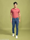 Men's slim fit dark blue denim jeans