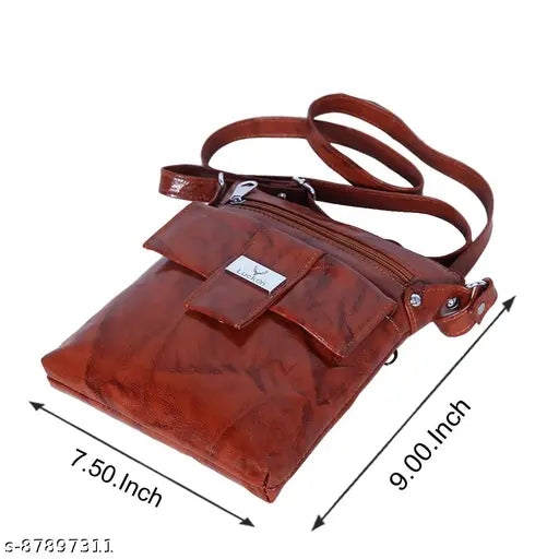 Long, rectangular genuine leather ladies sling bag with a belt-like strap. It's sized at approximately L 750 x H 9 cm and ships from Bombay Pure in RN231