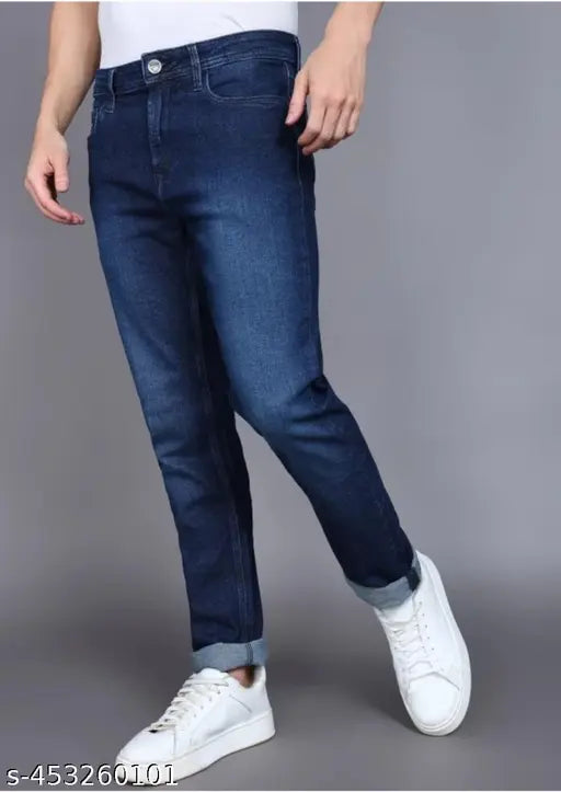 Dark blue denim jeans by Fang
