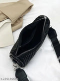 Stylish trendy mini rhinestone cross-body bag with coin purse pouch, broad strap sling, ideal for women and girls attending parties or weddings