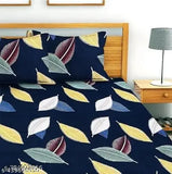 Fitted elastic cotton double bedsheet with geometric print & 2 pillow covers, superfine quality, ideal for summer & adults. Made by Gravia Homes