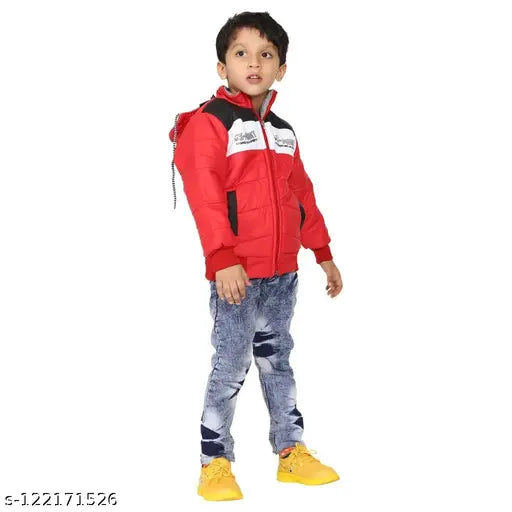 Black jacket, red details, boys coats