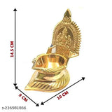 Antique brass Varahi Deepam Hindu god idol, 10cmx9cmx14.5cm, intricately crafted and perfect for home decor or gifting