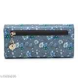 Floral print clutch, black zip closure