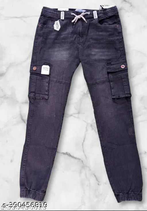 Denim dyed joggers for men, high-quality waist size 28, 32, or 34 inches from Bangladesh