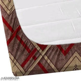 Cotton fitted bedsheet & checkered pillow covers, superfine elastic quality for summer, ideal for adult use - double queen size from India