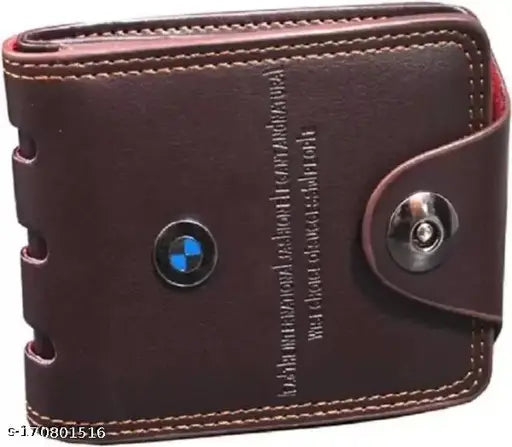 Faux leather wallet, 2 compartments, solid pattern, perfect gift for men