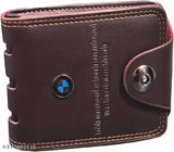 Faux leather wallet, 2 compartments, solid pattern, perfect gift for men