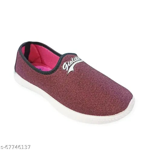 Maroon mesh casual shoes and black slipper combo (2 pack), lightweight and foot-friendly women's shoes for everyday wear, India origin