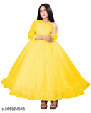 Embellished net Anarkali gown for women, three-quarter sleeve, size 9-10 years, India origin