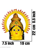 Metal Amman face with ring, Durga Devi idol for festival, Indian pooja accessory