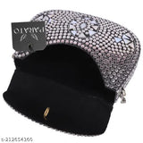 Handmade silver metal clutch bag with sheep decoration and chain strap