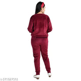 Pink wool girls' winter set: Two piece cord & sweatshirt, long sleeves, solid pattern, sizes 8-9 to 13-14 years, made in India