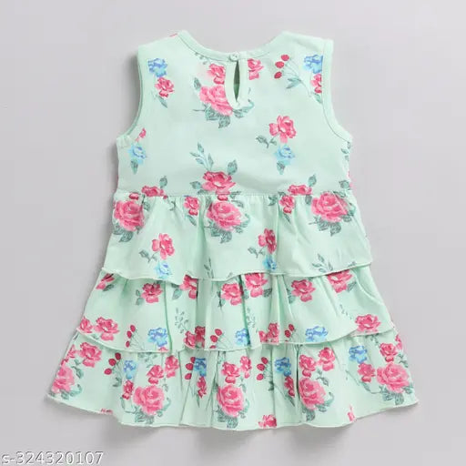 Cotton floral print frock & shrug (6-12M, 12-18M) - Adorable Indian kids' dress for parties