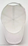 White cotton baseball cap, stylish design with printed net pattern, adjustable for men and boys, made in India