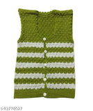 Multicolor wool knitted sleeveless baby sweater set (4 pieces), colorblocked and cozy for newborns (0-18 months)