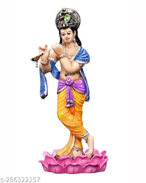 Resin Krishna Idol for Home Decor, 10.5cm x 27.5cm x 8cm, Indian God Lord Krishna figurine