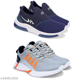 Blue and white sport shoes, unisex design, children's athletic sneakers, pair of 2