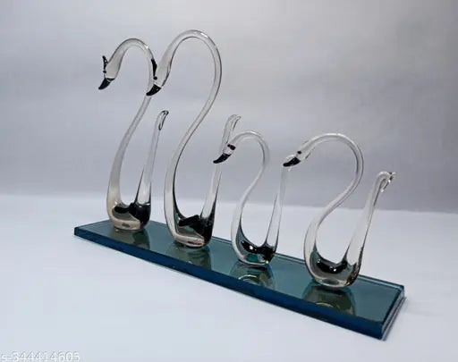 Handmade glass duck hourglass statue, high-definition decor for home, temple, or office
