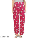 Soft cotton women's lounge pants with all-over print and lower track waist