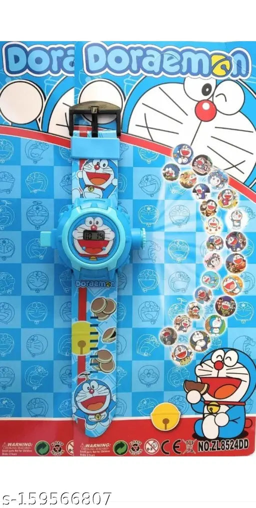 Children's Doraemon themed projector watch with time display