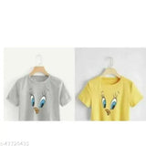 Stylish latest cotton blend printed short sleeve women's t-shirt, crop top, trendy fashion wear for women