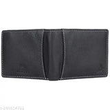 Leeon black genuine leather ABOOST RFID protected men's wallet with 2 compartments and free size dimensions (11cm x 9cm)