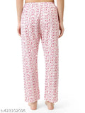 Soft cotton track pants, girls' nightwear with printed lounge wear