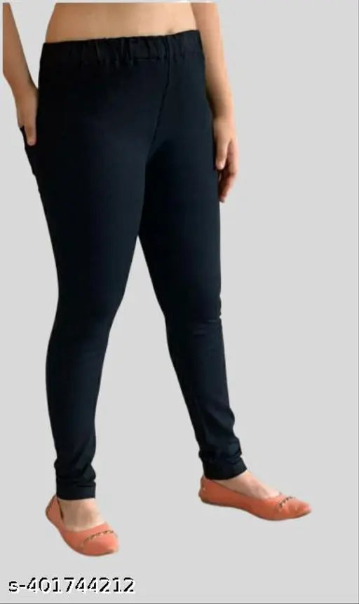 Black Stylish Denim Jeggings, women's slim fit with mid-rise, premium denim fabric