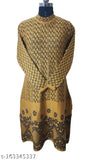 Yellow woolen kameez with intricate lace design