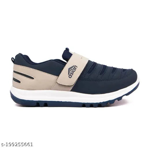 Brown and navy ASISAN kids superfitk sports running shoes for boys with a lightweight design, suitable for both walking and running