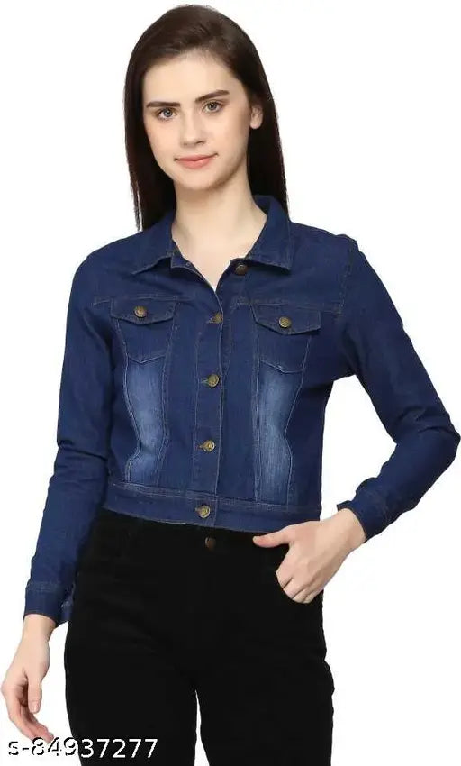 Dark indian denim jacket, western & ethnic wear, S (34/18/32), M (36/18/34), L (38/19/36), XL (40/19/38)