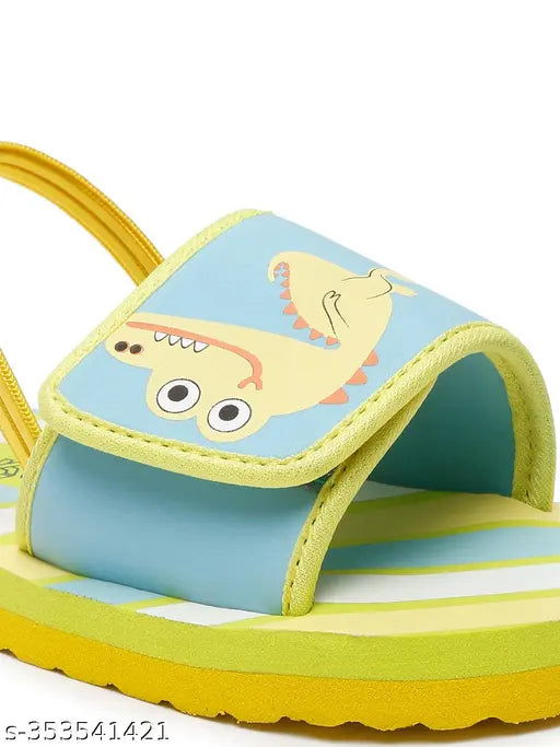 Crocodile print EVA sliders with back support and adjustable strap (Unisex), promoting healthy foot development for kids