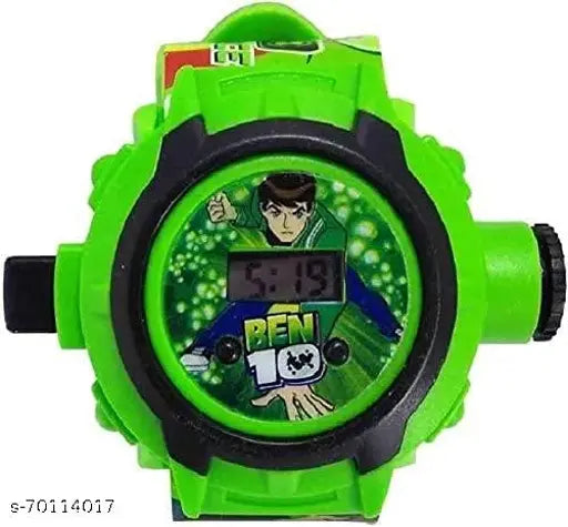 Green and black digital watch with projector function