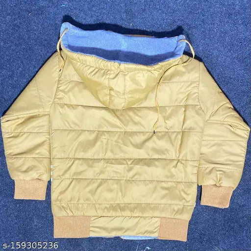 Light brown puffer jacket with a hood