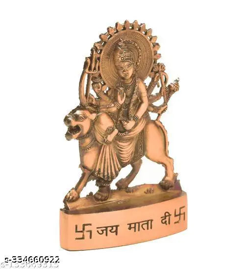 Brass metal idol of MATA Sherawali Durga Brass idol 5inch size Hindu religious