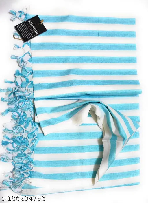 Bhagalpuri cotton striped top sheet, silky soft and ideal for AC rooms, all seasons, pack of 1